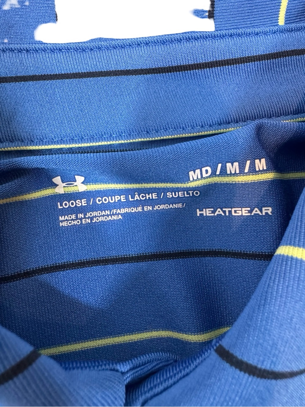 Under Armour Blue Striped Performance Polo SZ M - Picture 14 of 15